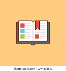 book vector flat colour iconw