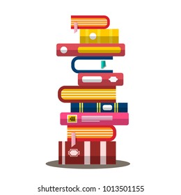 Book. Vector Flat Design Heap. Pile of Books. Vector.