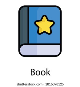 book vector flat icon, colored line vector design