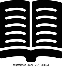 icono plano de glifo vector de libro