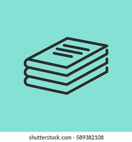 Book vector icon. Black illustration isolated for graphic and web design.