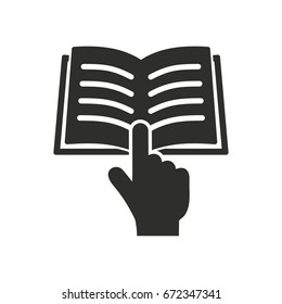 Book vector icon. Black illustration isolated on white background for graphic and web design.