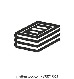 Book vector icon. Black illustration isolated on white background for graphic and web design.