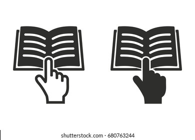 Book vector icon. Black illustration isolated on white background for graphic and web design.