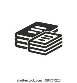 Book vector icon. Black illustration isolated on white background for graphic and web design.