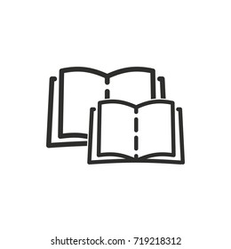 Book vector icon. Black illustration isolated on white background for graphic and web design.