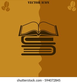 Book vector  icon Coffee symbol background.