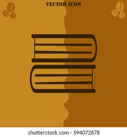 Book vector  icon Coffee symbol background.