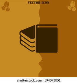 Book vector  icon Coffee symbol background.