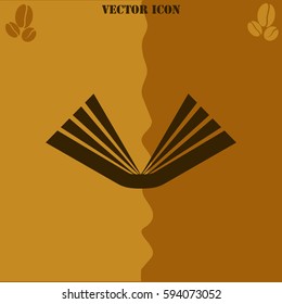 Book vector  icon Coffee symbol background.