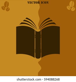 Book vector  icon Coffee symbol background.