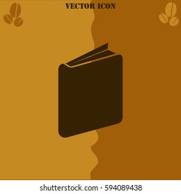 Book vector  icon Coffee symbol background.