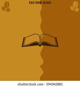 Book vector  icon. Coffee symbol background.