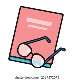 Vektorsymbol buchen. Farbe, Vektorsymbol einzeln auf weißem Hintergrund - Buch.