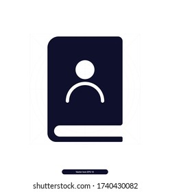 Book vector icon, Contacts book illustration sign, contacts icon, Vector illustration, EPS10.