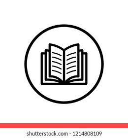 Book vector icon, education symbol. Simple, flat design for web or mobile app