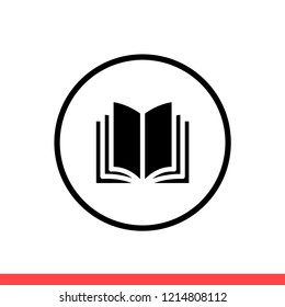 Book vector icon, education symbol. Simple, flat design for web or mobile app