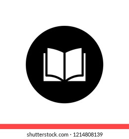 Book vector icon, education symbol. Simple, flat design for web or mobile app
