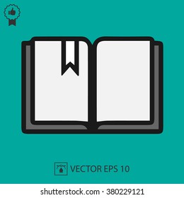 Book vector icon EPS 10. Open book simple isolated symbol.