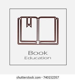 Book vector icon eps 10. Education simple isolated outline illustration.