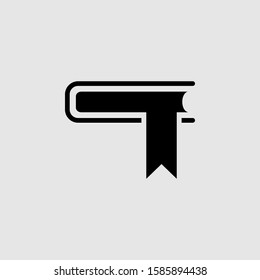 Book vector icon.  Filled flat sign for mobile concept and web design. book with bookmark glyph icon. Symbol, logo illustration. Vector graphics