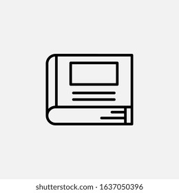 Book Vector Icon, Flat Catalogue Vector Symbol.