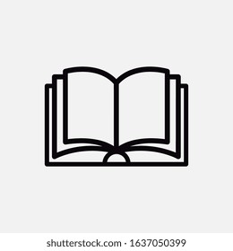 Book Vector Icon, Flat Catalogue Vector Symbol.
