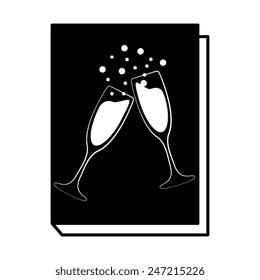  book - vector icon with glasses of champagne