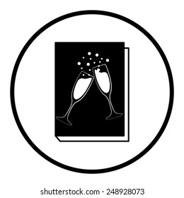 book - vector icon with glasses of champagne