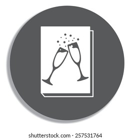 book - vector icon with glasses of champagne on a grey background