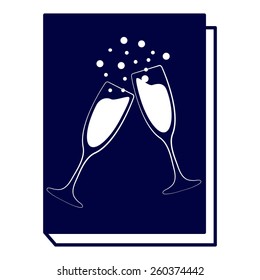 book - vector icon with glasses of champagne 