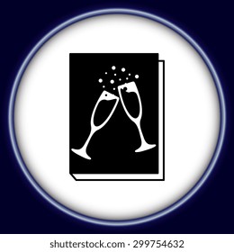 book - vector icon with glasses of champagne 