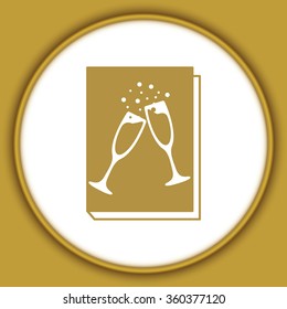 book - vector icon with glasses of champagne 