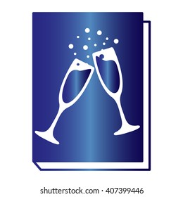 book - vector icon with glasses of champagne