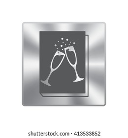 book - vector icon with glasses of champagne 
