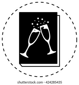 book - vector icon with glasses of champagne 