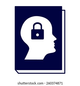 book - vector icon with human profile picture