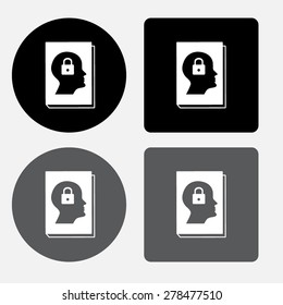 book - vector icon with human profile picture