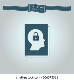 book - vector icon with human profile picture 