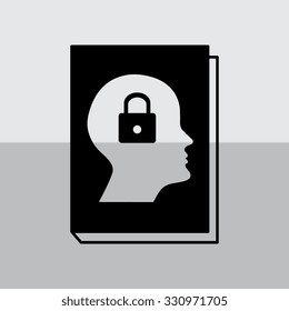 book - vector icon with human profile picture 
