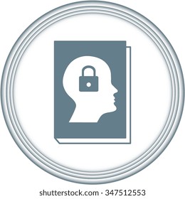 book - vector icon with human profile picture