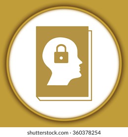 book - vector icon with human profile picture
