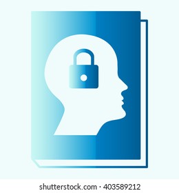 book - vector icon with human profile picture