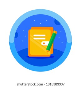 Book vector icon illustration. Badge vector icon. Ready to use for website, mobile app, presentation and any other projects1. EPS10