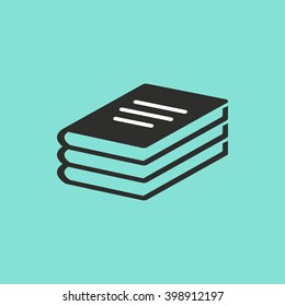 Book    vector icon. Illustration isolated on green  background for graphic and web design.
