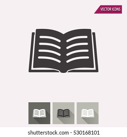 Book vector icon. Illustration isolated for graphic and web design.