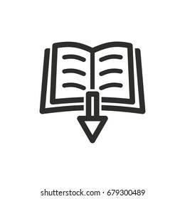 Book vector icon. Illustration isolated for graphic and web design.