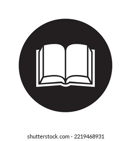 Ilustración del icono Vector del libro. Abrir diseño de letreros planos de libro. Icono lineal del libro. Icono de revista. Pictograma del símbolo del documento.