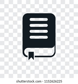 Book vector icon isolated on transparent background, Book logo concept