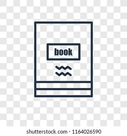 Book vector icon isolated on transparent background, Book logo concept